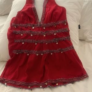 V-neck, Indian inspired, cotton shirt with details